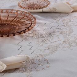 Silk Fashion Χειροποίητο Τραπεζομάντηλο 3X43 (170Cm X 220Cm) Μπέζ