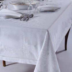 Silk Fashion Χειροποίητο Τραπεζομάντηλο 3X43 (170Cm X 220Cm) Λευκό