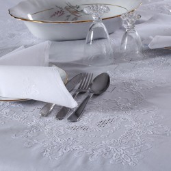 Silk Fashion Χειροποίητο Τραπεζομάντηλο 3X43 (170Cm X 220Cm) Λευκό
