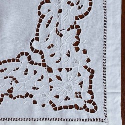 Silk Fashion Χειροποίητο Κοφτό Τραπεζομάντηλο (140Cm X 140Cm) 412 Λευκό