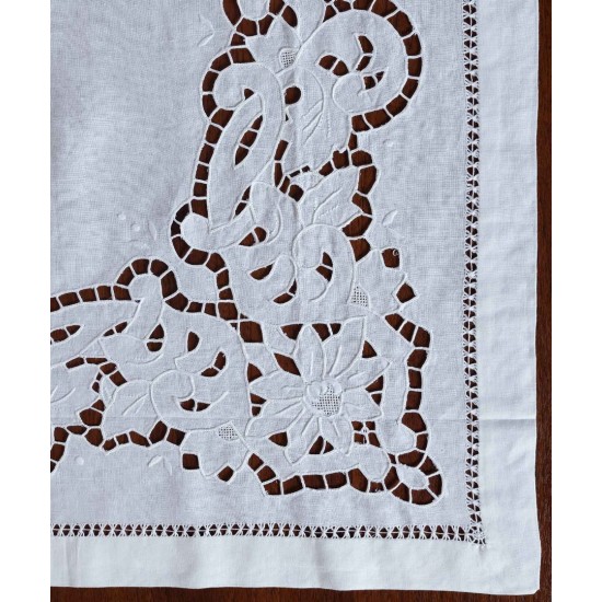 Silk Fashion Χειροποίητο Κοφτό Τραπεζομάντηλο (140Cm X 140Cm) 412 Λευκό