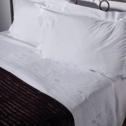 Silk Fashion Χειροποιητο Σεντονι 4480 Τριων Τεμαχιων (225Cm X 270Cm) Λευκο