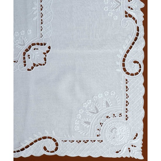 Silk Fashion Χειροποίητο Καρέ 461 (90Cm X 90Cm) Λευκό