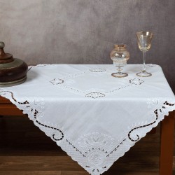 Silk Fashion Χειροποίητο Καρέ 461 (90Cm X 90Cm) Λευκό