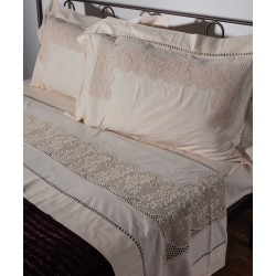 Silk Fashion Χειροποιητο Πλεκτο Σεντονι 4642 Τεσσαρων Τεμαχιων (225Cm X 270Cm) Μπεζ