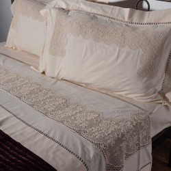Silk Fashion Χειροποιητο Πλεκτο Σεντονι 4642 Τεσσαρων Τεμαχιων (225Cm X 270Cm) Μπεζ
