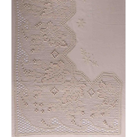 Silk Fashion Χειροποιητο Πλεκτο Σεντονι 4642 Τεσσαρων Τεμαχιων (225Cm X 270Cm) Μπεζ