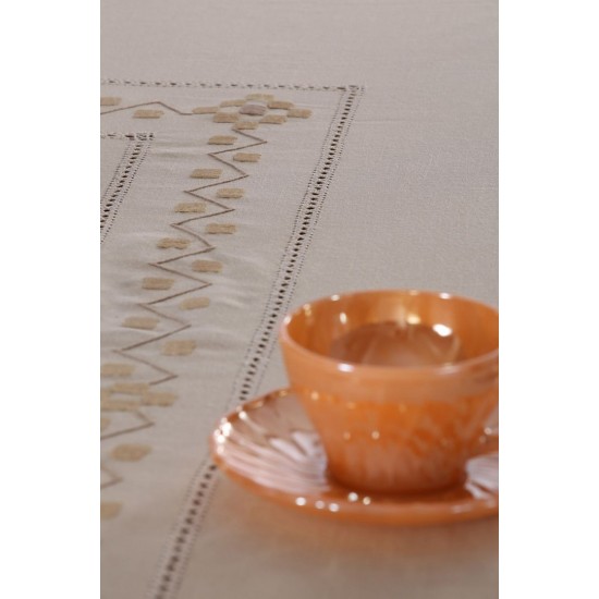 Silk Fashion Χειροποίητο Τραπεζομάντηλο 5013 (170Cm X 220Cm) Λαδί