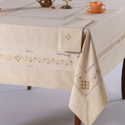 Silk Fashion Χειροποίητο Τραπεζομάντηλο 5013 (140Cm X 180Cm) Λαδί