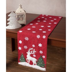 Χριστουγεννιάτικη τραβέρσα HP52157M (35cm X 160cm) κόκκινη