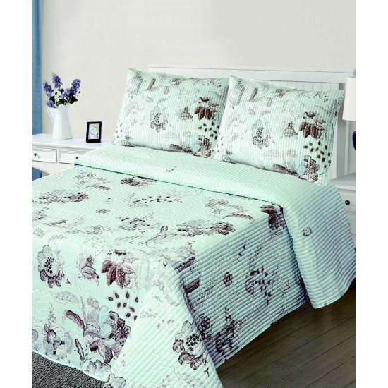 Silk Fashion Κουβερλι Σετ (220Cm X 240Cm + 2 X 50Cm X 70Cm) 5305 Σιέλ