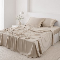 Σετ σεντόνια bamboo 300TC (270cm x 290cm) μπέζ