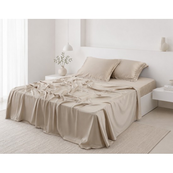Σετ σεντόνια bamboo 300TC (270cm x 290cm) μπέζ