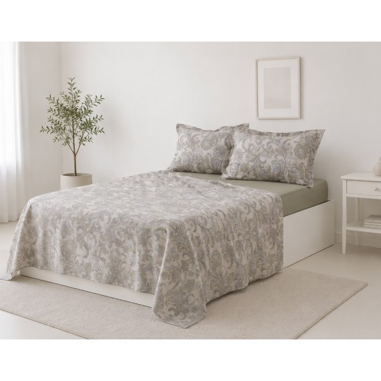 Σετ σεντόνια βαμβακερά 200TC (160cm x 200cm + 35cm) nobilis