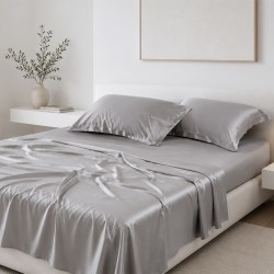 Σετ σεντόνια bamboo 300TC (270cm x 290cm) ανοιχτό γκρί