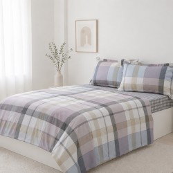 Σετ σεντόνια βαμβακερά 200TC (160cm x 200cm + 35cm) grid