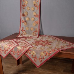 Σετ 4 τεμαχίων (85cm X 85cm, 40cm X 110cm, 2x40cm X 40cm) 60124 μπορντώ