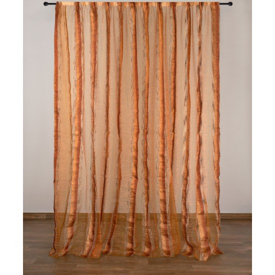 Κουρτίνα 6103 (280cm X 300cm) με τρέσα καφέ
