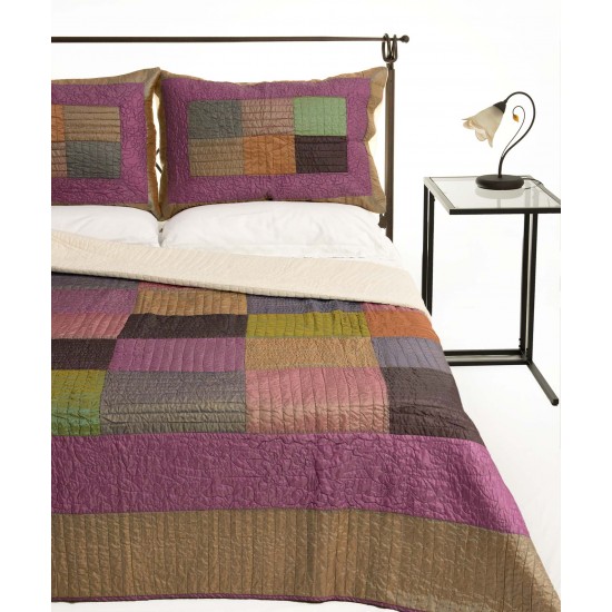 Silk Fashion Κουβερλι Σετ (160Cm X 220Cm + 1 X 50Cm X 70Cm) 6153 Μώβ