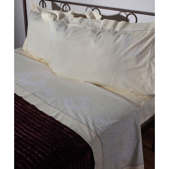 Silk Fashion Χειροποιητο Σεντονι 624 Τεσσαρων Τεμαχιων (225Cm X 270Cm) Κιτρινο
