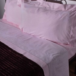 Silk Fashion Χειροποιητο Σεντονι 624 Τεσσαρων Τεμαχιων (225Cm X 270Cm) Ροζ