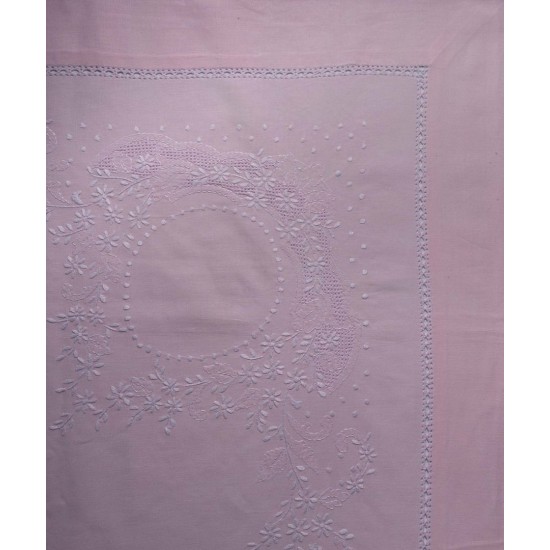 Silk Fashion Χειροποιητο Σεντονι 624 Τεσσαρων Τεμαχιων (225Cm X 270Cm) Ροζ