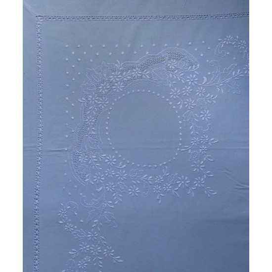 Silk Fashion Χειροποιητο Σεντονι 624 Τεσσαρων Τεμαχιων (225Cm X 270Cm) Σιέλ