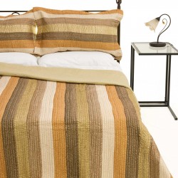 Silk Fashion Κουβερλι Σετ (160Cm X 220Cm + 1 X 50Cm X 70Cm) 6329 Λαδί