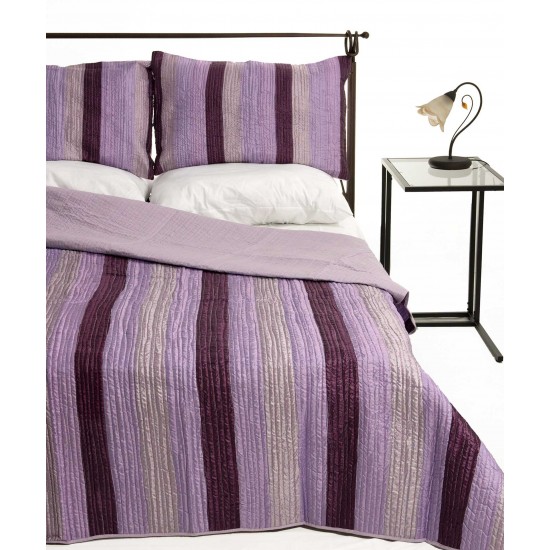Silk Fashion Κουβερλι Σετ (160Cm X 220Cm + 1 X 50Cm X 70Cm) 6329 Μώβ