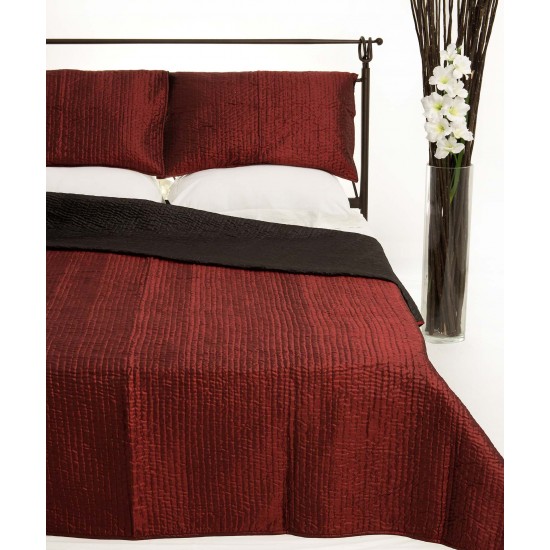 Silk Fashion Κουβερλι Σετ (160Cm X 220Cm + 1 X 50Cm X 70Cm) 6330 Μπορντώ