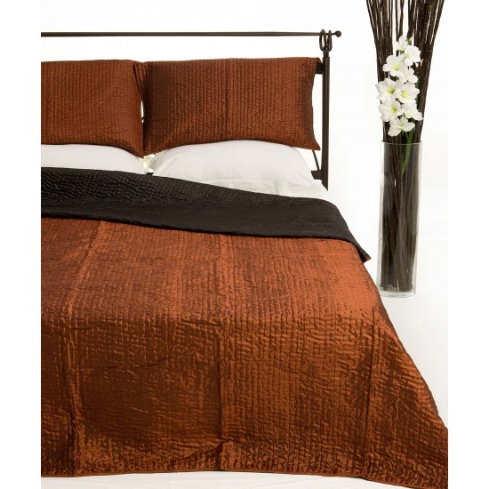 Silk Fashion Κουβερλι Σετ (220Cm X 240Cm + 2 X 50Cm X 70Cm 6330 Κεραμιδί