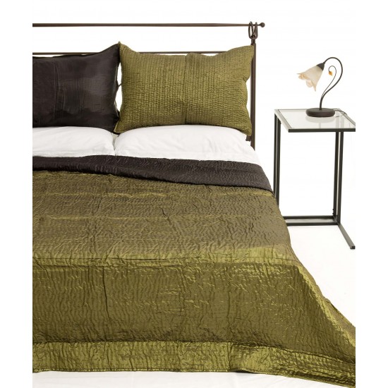 Silk Fashion Κουβερλι Σετ (160Cm X 220Cm + 1 X 50Cm X 70Cm) 6330 Πράσινο