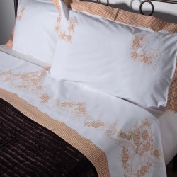 Silk Fashion Χειροποιητο Σεντονι 644-1 Τριων Τεμαχιων (225Cm X 270Cm) Καφε