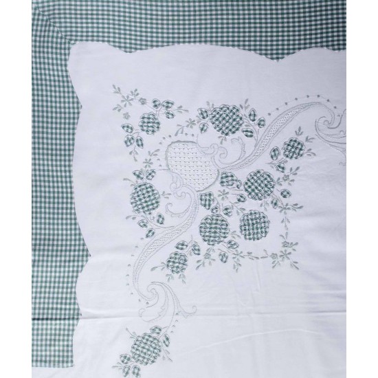Silk Fashion Χειροποιητο Σεντονι 644-1 Τριων Τεμαχιων (225Cm X 270Cm) Πρασινο