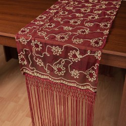 Τούλινη καρέ τραβέρσα 7180 (50cm X 200cm) μπορντώ 