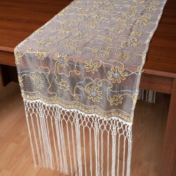 Τούλινη καρέ τραβέρσα 7180 (50cm X 200cm) λευκό 