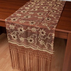 Τούλινη καρέ τραβέρσα 7180 (50cm X 200cm) καφέ