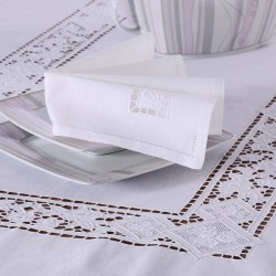 Silk Fashion Χειροποίητο Τραπεζομάντηλο 682 (140Cm X 180Cm) Λευκό
