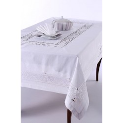 Silk Fashion Χειροποίητο Τραπεζομάντηλο 682 (170Cm X 220Cm) Λευκό