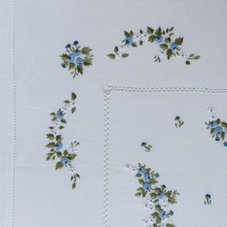 Silk Fashion Χειροποιητο Ροκοκο Σεντονι 7003 Τεσσαρων Τεμαχιων (225Cm X 270Cm) Λευκο/Σιελ
