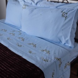 Silk Fashion Χειροποιητο Ροκοκο Σεντονι 7003 Τεσσαρων Τεμαχιων (225Cm X 270Cm) Σιελ