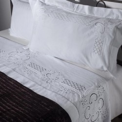 Silk Fashion Χειροποιητο Σεντονι 710 Τριων Τεμαχιων (225Cm X 270Cm) Λευκο