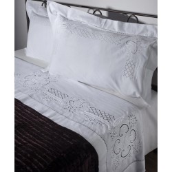 Silk Fashion Χειροποιητο Σεντονι 710 Τεσσαρων Τεμαχιων (225Cm X 270Cm) Λευκο