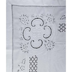 Silk Fashion Χειροποιητο Σεντονι 710 Τεσσαρων Τεμαχιων (225Cm X 270Cm) Λευκο