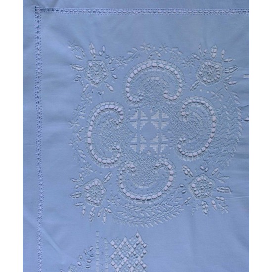 Silk Fashion Χειροποιητο Σεντονι 710 Τεσσαρων Τεμαχιων (225Cm X 270Cm) Σιελ