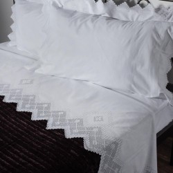 Silk Fashion Χειροποιητο Σεντονι 712 Φιλτιρε Τεσσαρων Τεμαχιων (225Cm X 270Cm) Λευκο