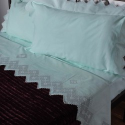 Silk Fashion Χειροποιητο Σεντονι 712 Φιλτιρε Τεσσαρων Τεμαχιων (225Cm X 270Cm) Πρασινο