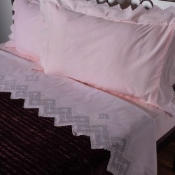 Silk Fashion Χειροποιητο Σεντονι 712 Φιλτιρε Τεσσαρων Τεμαχιων (225Cm X 270Cm) Ροζ