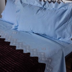 Silk Fashion Χειροποιητο Σεντονι 712 Φιλτιρε Τεσσαρων Τεμαχιων (225Cm X 270Cm) Σιελ