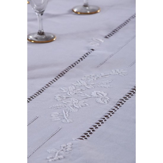 Silk Fashion Χειροποίητο Τραπεζομάντηλο 717 (170Cm X 220Cm) Λευκό